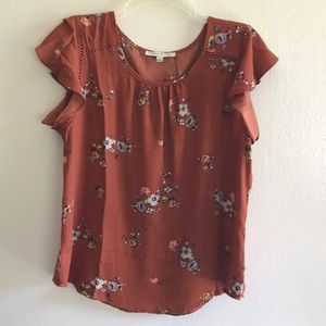 Orange floral top